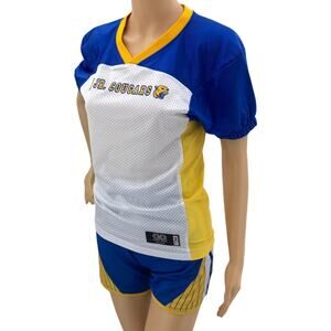 Game Gear (XS) Blue White VINTAGE Powder Puff Football Jr. Cougars Outfit Set